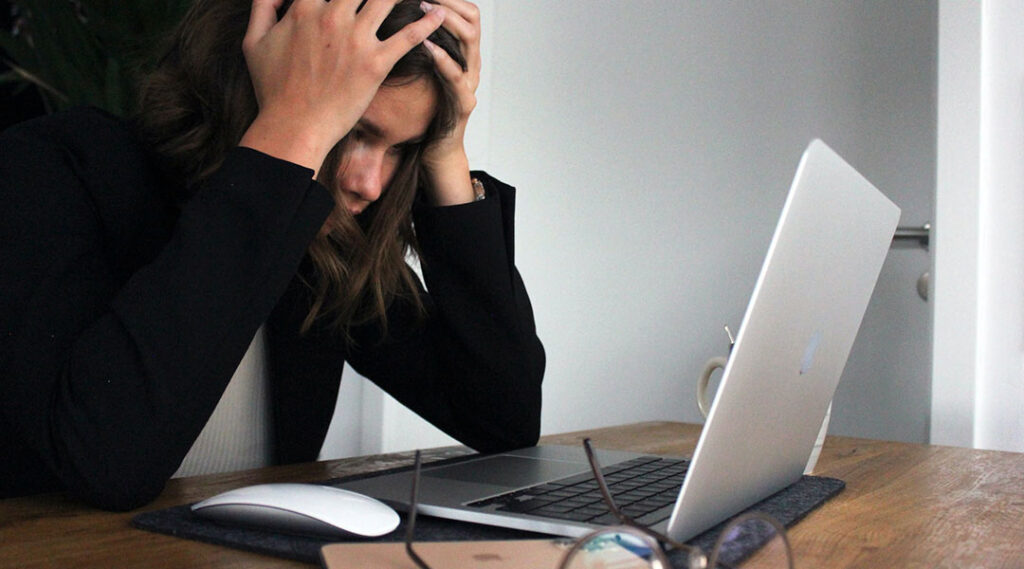 Stressed person in work