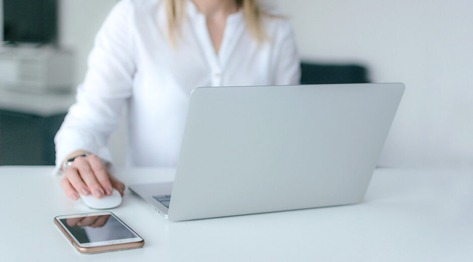Person working on laptop