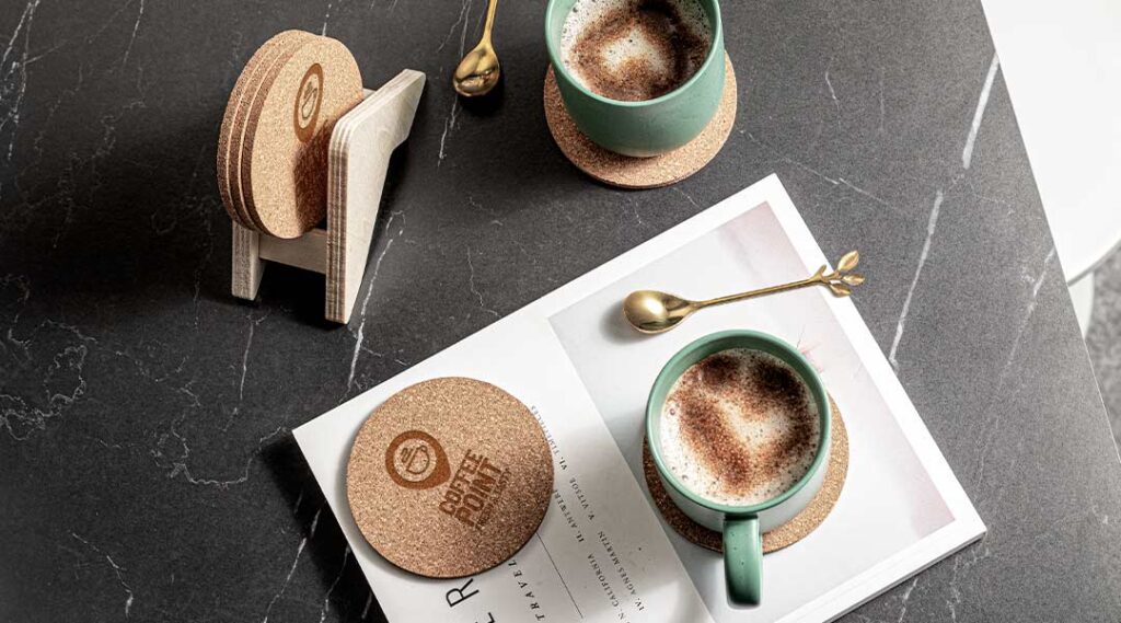 Branded cafe merchandise