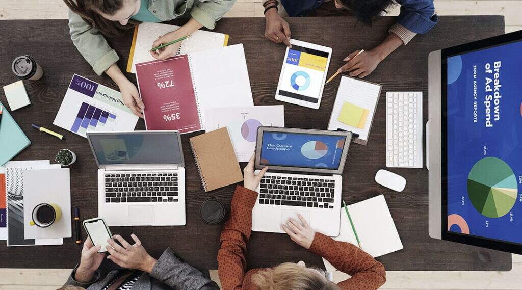People working on laptops