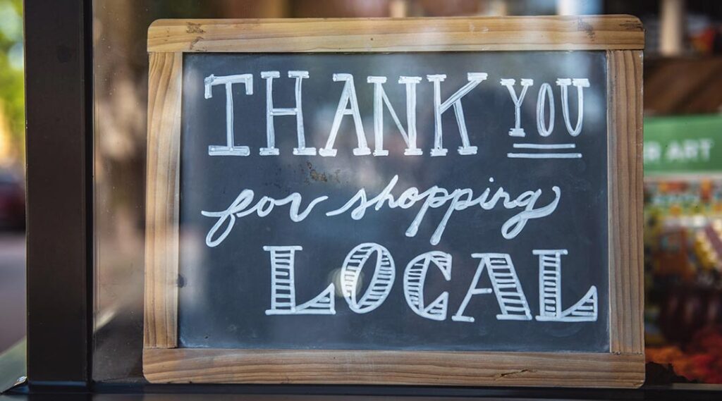 Shop local sign 