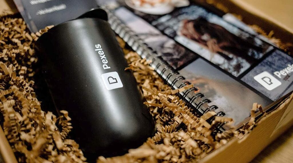 Company logo on a bottle