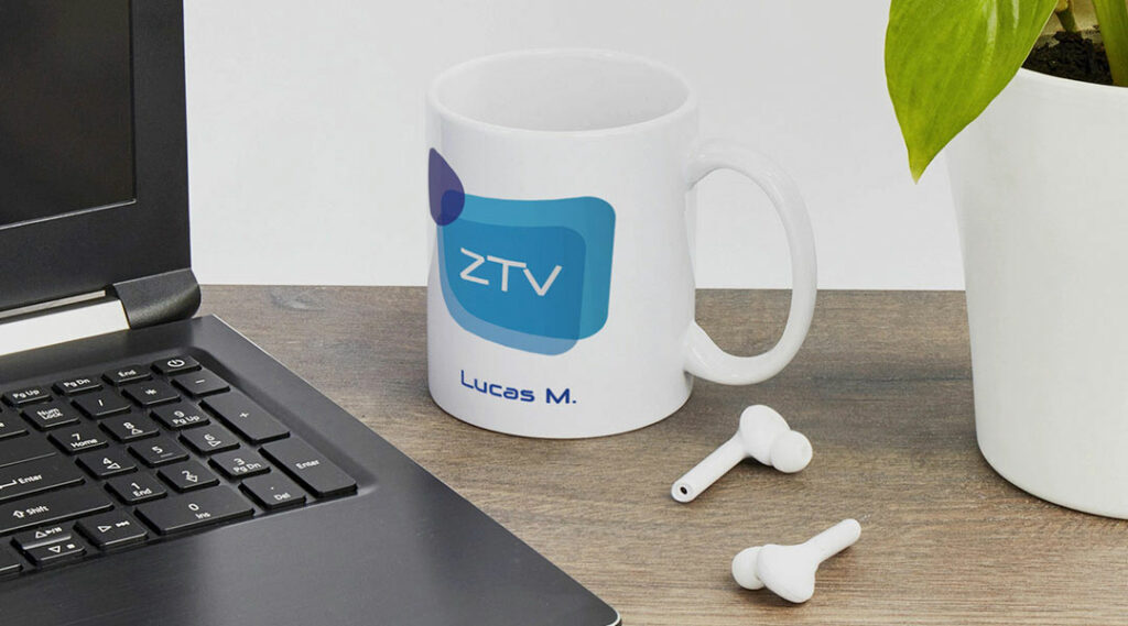 promotional mug on table