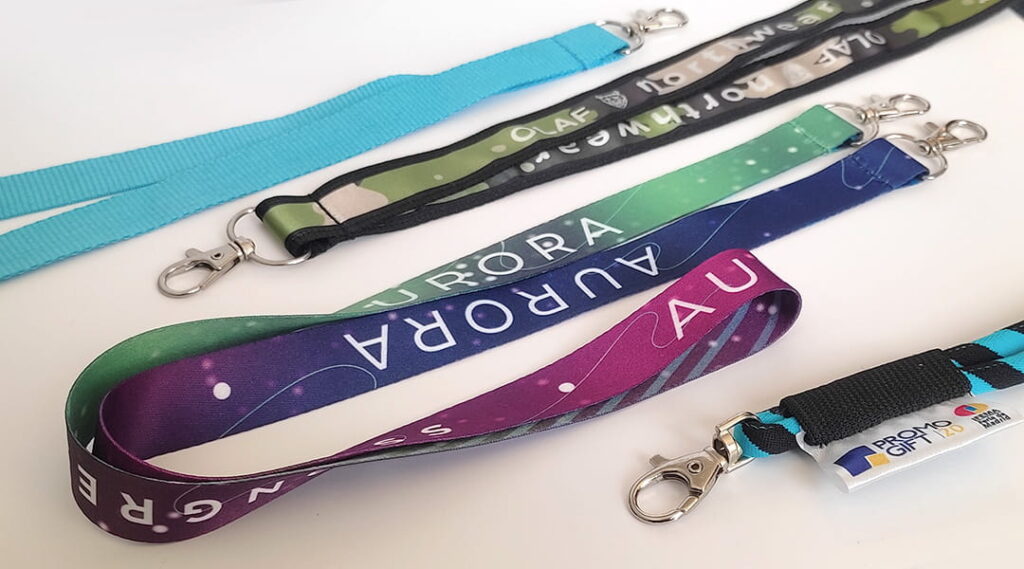 lanyards on a table