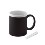 Ceramic chalkboard mug with chalk, 330 ml white colour