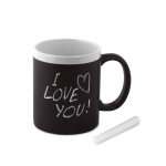 Ceramic chalkboard mug with chalk, 330 ml white colour second view