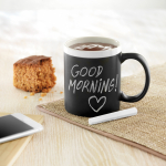 Ceramic chalkboard mug with chalk, 330 ml white colour second ambient view