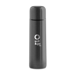 Stainless steel thermos bottle with all-round print, 500 ml titanium colour main view