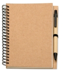 Notebook made of recycled blank paper with pen, B6 beige colour fourth view