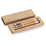Ecological set with bamboo ballpoint pen and pencil