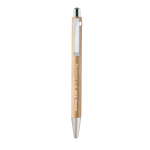Ecological set with bamboo ballpoint pen and pencil wood colour third main view