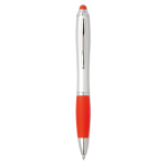 Ballpoint pen with stylus in different colours with blue ink red colour