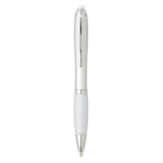Ballpoint pen with stylus in different colours with blue ink white colour