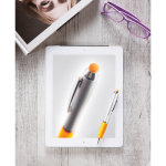 Ballpoint pen with stylus in different colours with blue ink orange colour main ambient view