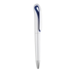 Pen with a curved clip made of ABS with blue ink blue colour