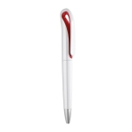 Pen with a curved clip made of ABS with blue ink red colour