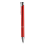 Corporate ballpoint pen made of shiny aluminium red colour