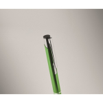 Corporate ballpoint pen made of shiny aluminium, printed lime colour fourth photographic view