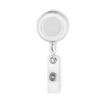 Extendable clip for name badges for promotional events transparent white colour