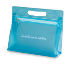 Transparent toiletry bag for hand luggage in various colours blue colour main view