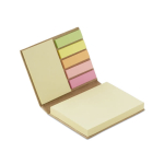 Sticky notes in 2 sizes in a notepad with your printed logo beige colour