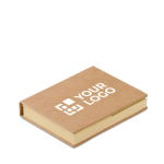 Sticky notes in 2 sizes in a notepad with your printed logo beige colour view with print area