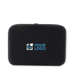 Hard foam laptop sleeve for corporate use 14” black colour view with print area