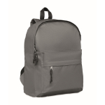 Children's backpack made of 600D polyester with front pocket dark grey colour third view