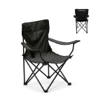 Folding camping chair made of polyester blue colour view with print area