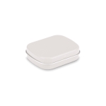 Peppermints in a metal box for promotions white colour