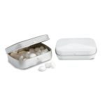 Peppermints in a metal box for promotions white colour second view