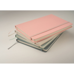 Printable A5 notebook with soft touch cover and lined paper pink colour sixth photographic view