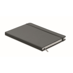 DIN, notebook with soft PU cover and lined paper, A5 dark grey colour second view