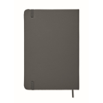 DIN, notebook with soft PU cover and lined paper, A5 dark grey colour third view