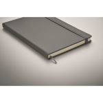 DIN, notebook with soft PU cover and lined paper, A5 dark grey colour fourth photographic view
