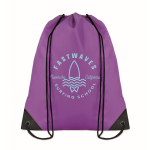 Drawstring bag in cool colours, made of 190T polyester violet colour main view