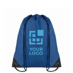 Drawstring bag in cool colours, made of 190T polyester royal blue colour view with print area