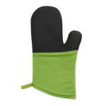 Practical cotton oven glove with a rubberized side green colour third view