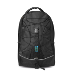 Backpack with coloured rope for hiking black colour view with print area