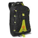 Backpack with coloured rope for hiking lime colour second main view