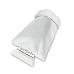 Ice scraper with sheep's wool glove white colour