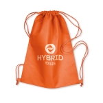 Non-woven drawstring bag, 80 g/m2 orange colour main view