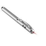 Ballpoint pen with laser pointer, LED light and stylus matt silver colour fourth view