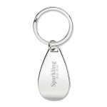 Keyring with metal bottle opener in an elegant design shiny silver colour main view