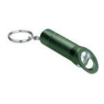 Keyring with multifunctional flashlight dark green colour