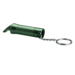 Keyring with multifunctional flashlight dark green colour