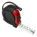 5m long tape measure, roll-up system, black & red ABS housing