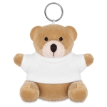 Keyring with teddy bear as a printable promotional gift white colour
