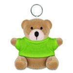 Keyring with teddy bear as a printable promotional gift lime colour