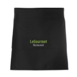 Short cooking apron for cooking classes, 195 g/m2 black colour second main view